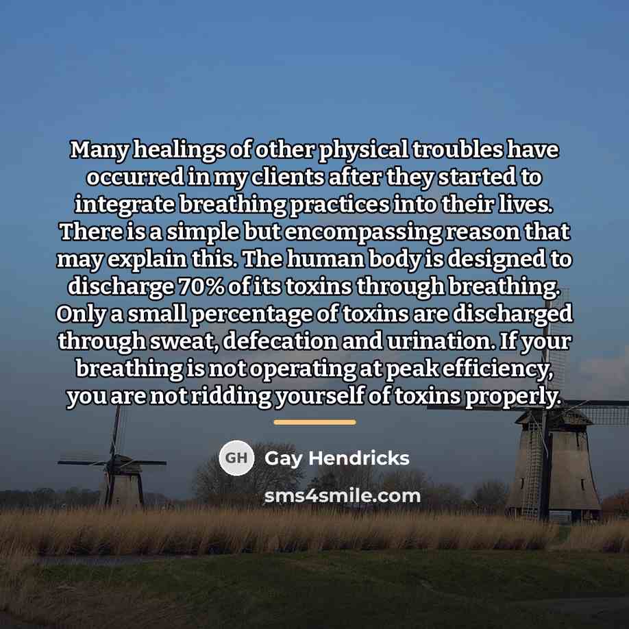“Many healings of other physical troubles have occurred in my…” quote by Gay Hendricks