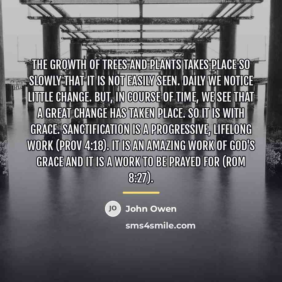 “The growth of trees and plants takes place so slowly…” quote by John Owen