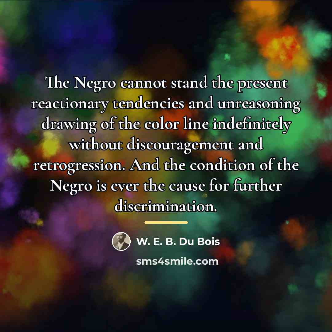 “The Negro cannot stand the present reactionary tendencies and unreasoning…” quote by W. E. B. Du Bois