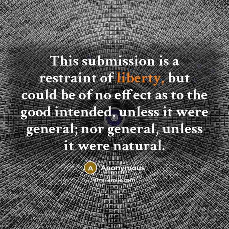 “This submission is a restraint of liberty, but could be…” quote by Anonymous