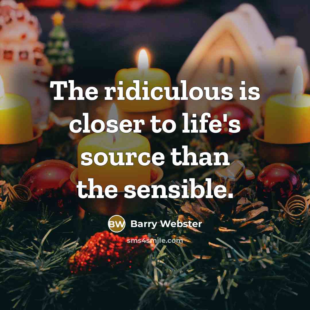 “The ridiculous is closer to life's source than the sensible.…” quote by Barry Webster