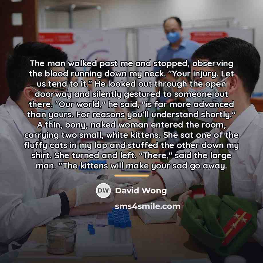 “The man walked past me and stopped, observing the blood…” quote by David Wong
