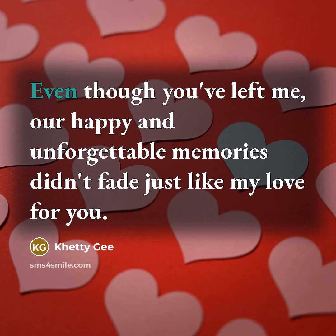 “Even though you've left me, our happy and unforgettable memories…” quote by Khetty Gee