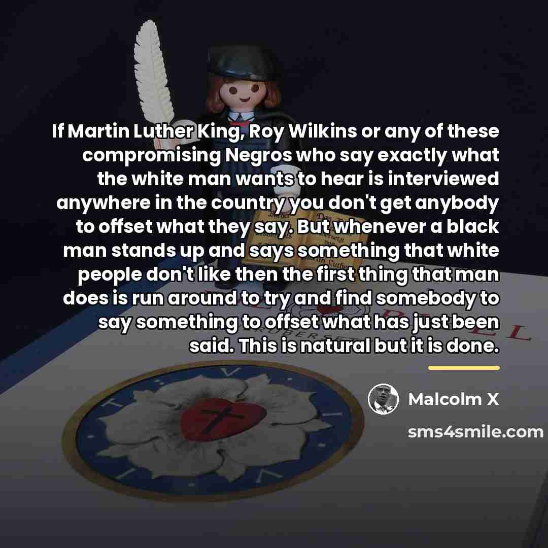 “If Martin Luther King, Roy Wilkins or any of these…” quote by Malcolm X
