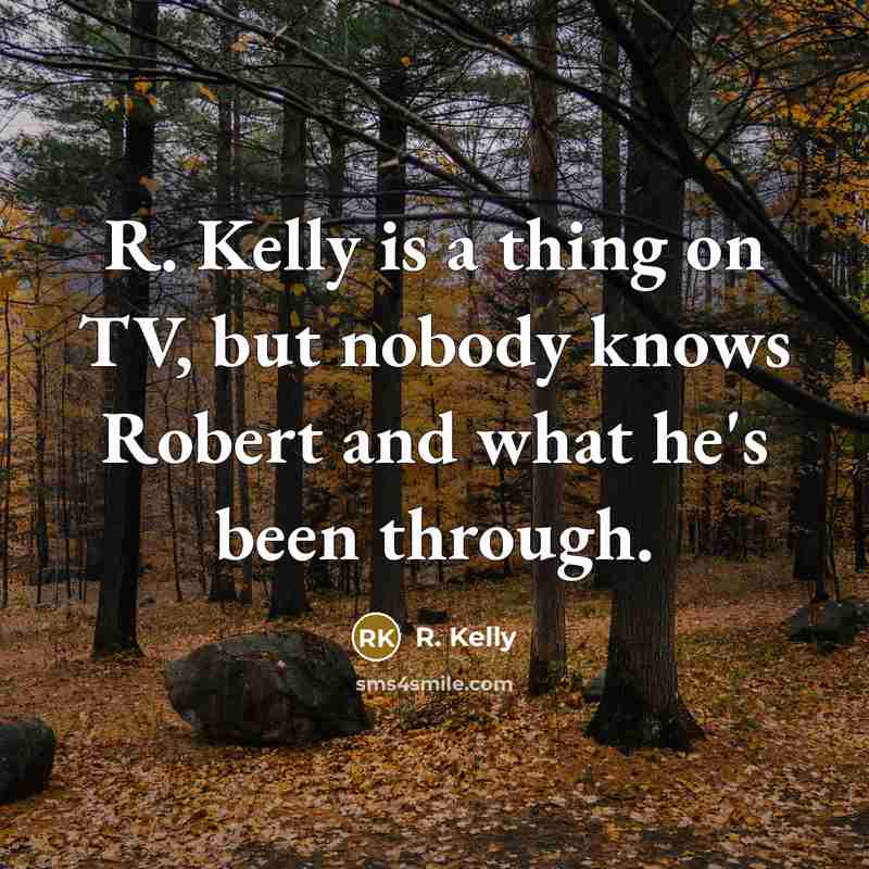 “R. Kelly is a thing on TV, but nobody knows Robert and what he's been through.” quote by R. Kelly
