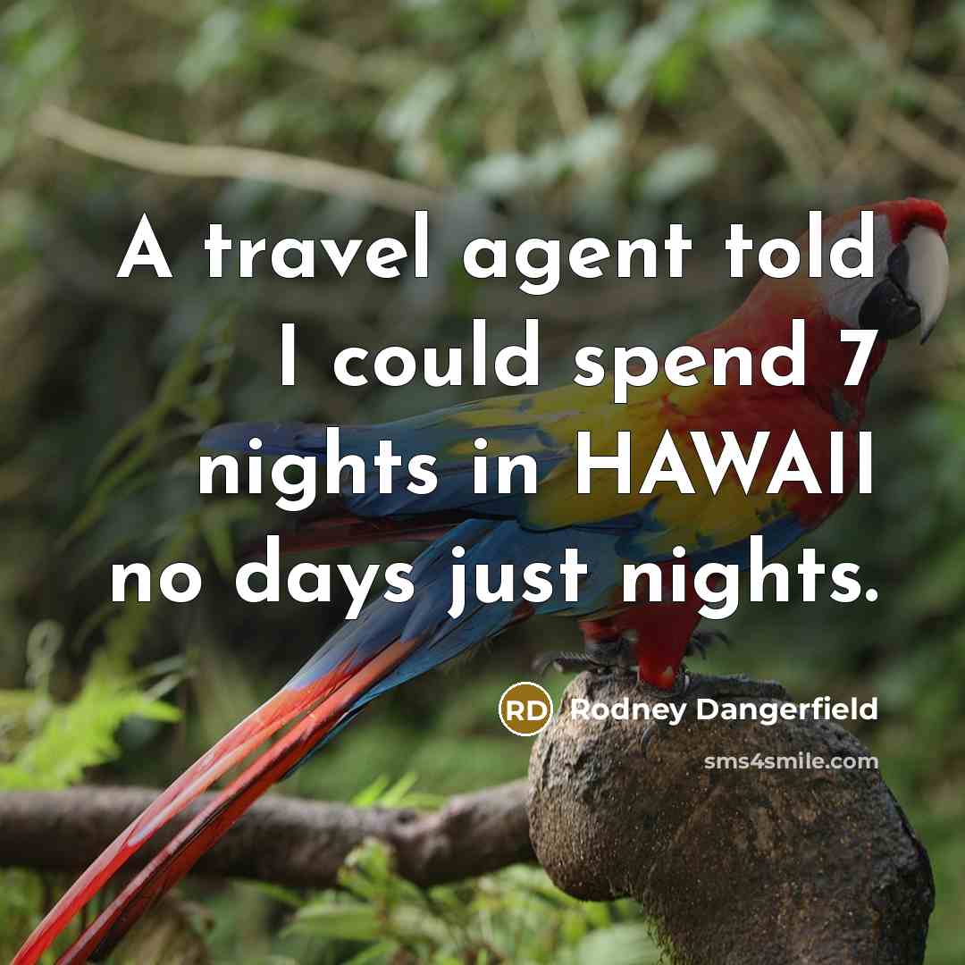 “A travel agent told I could spend 7 nights in…” quote by Rodney Dangerfield