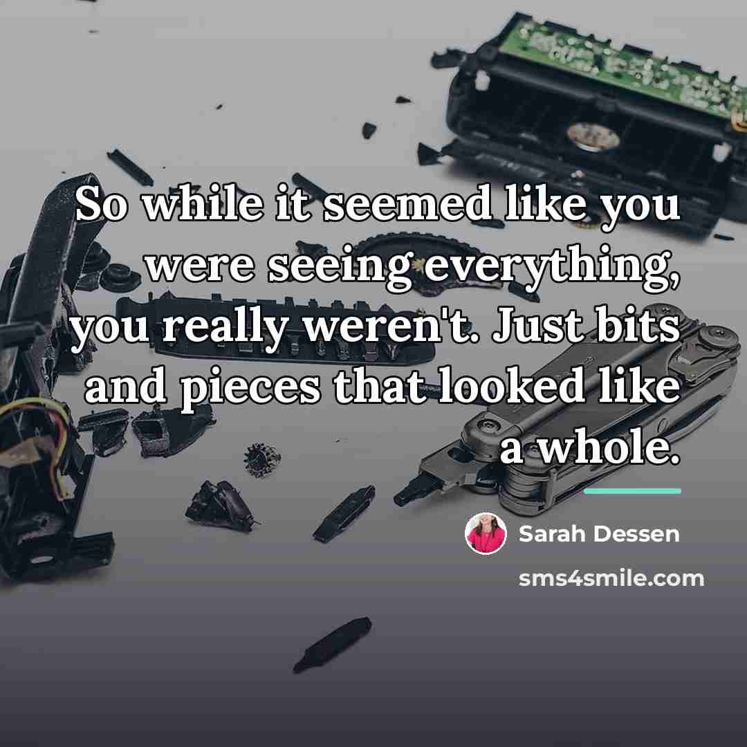 “So while it seemed like you were seeing everything, you…” quote by Sarah Dessen