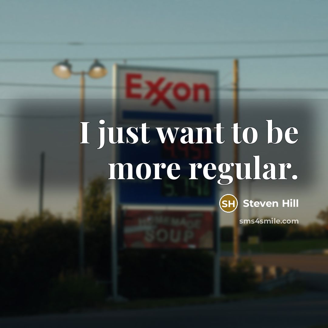 “I just want to be more regular.” quote by Steven Hill