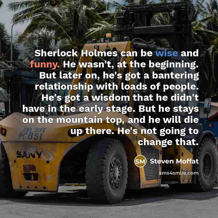 “Sherlock Holmes can be wise and funny. He wasn't, at…” quote by Steven Moffat