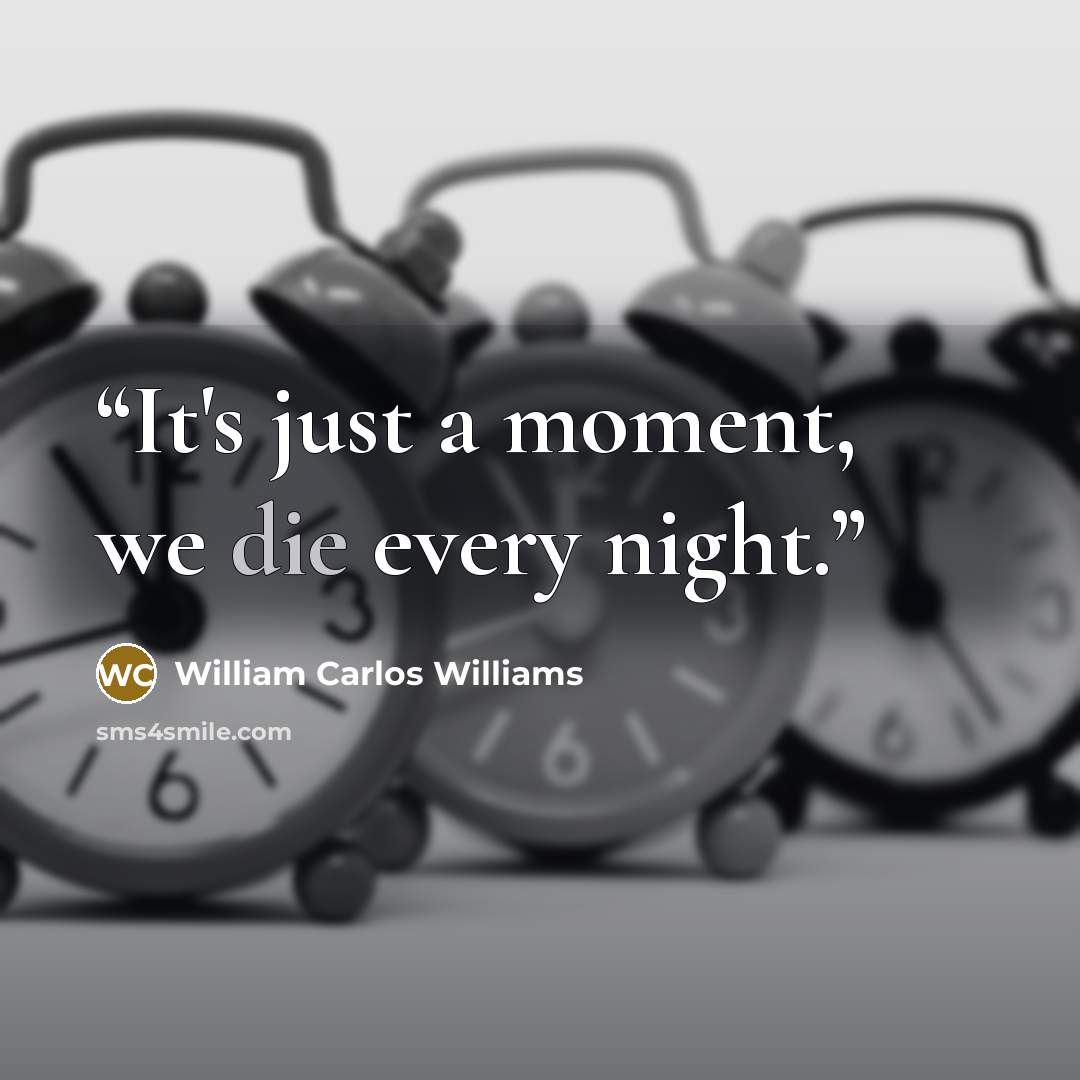 “It's just a moment, we die every night.” quote by William Carlos Williams