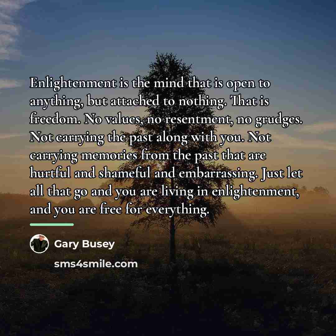 “Enlightenment is the mind that is open to anything, but…” quote by Gary Busey