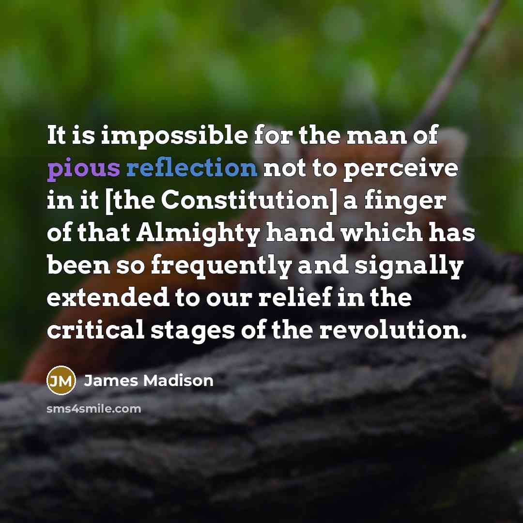 “It is impossible for the man of pious reflection not…” quote by James Madison
