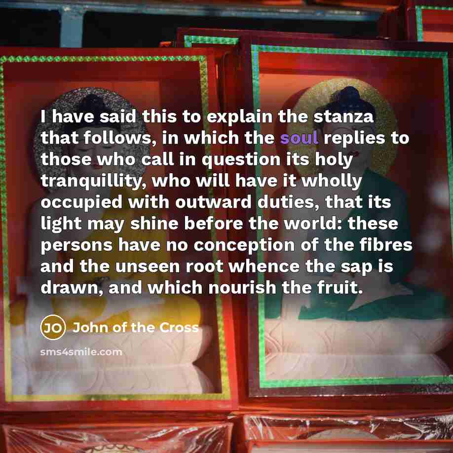 “I have said this to explain the stanza that follows,…” quote by John of the Cross
