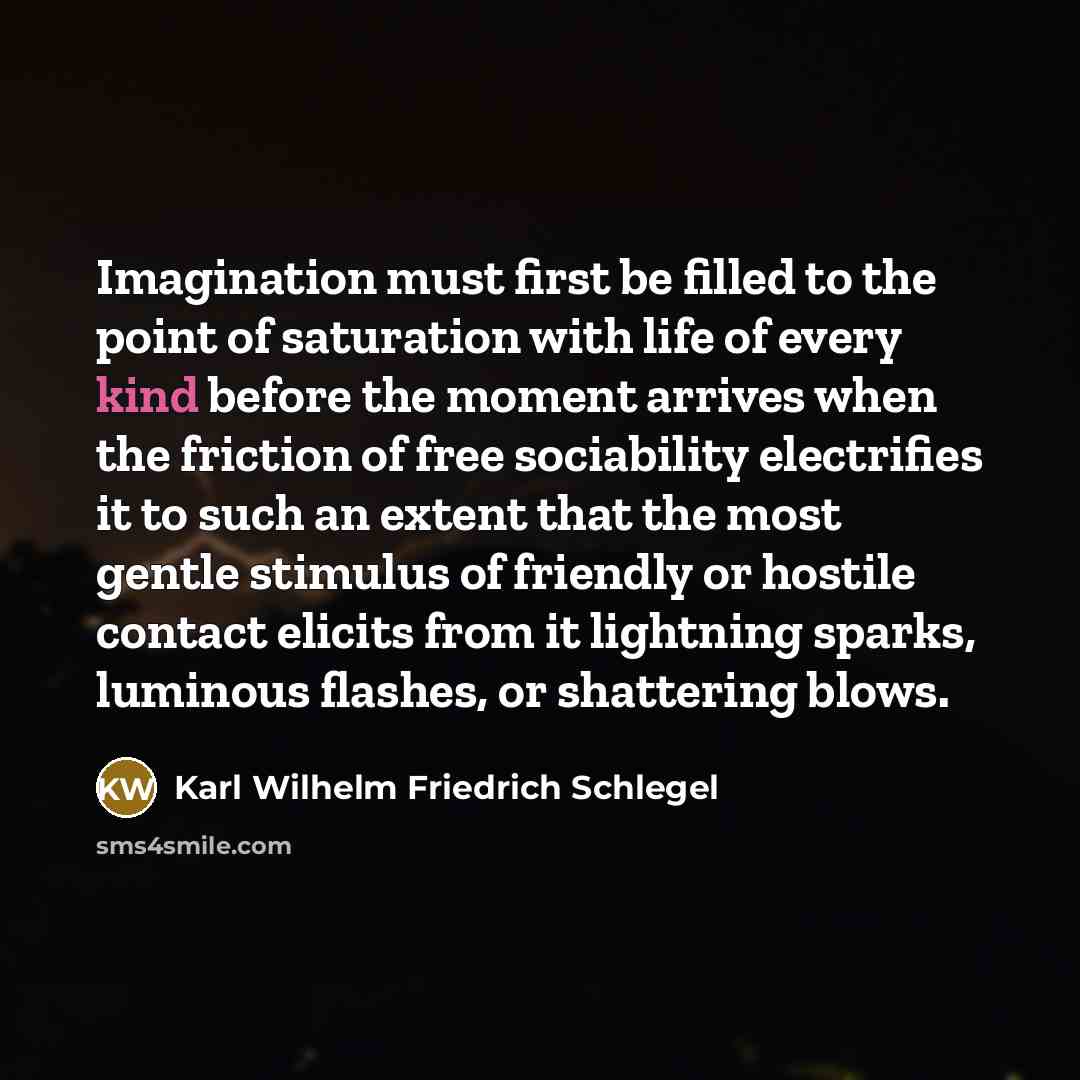 “Imagination must first be filled to the point of saturation…” quote by Karl Wilhelm Friedrich Schlegel