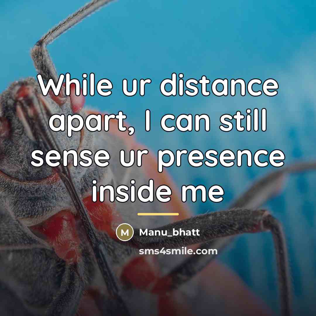 “While ur distance apart, I can still sense ur presence…” quote by Manu_bhatt
