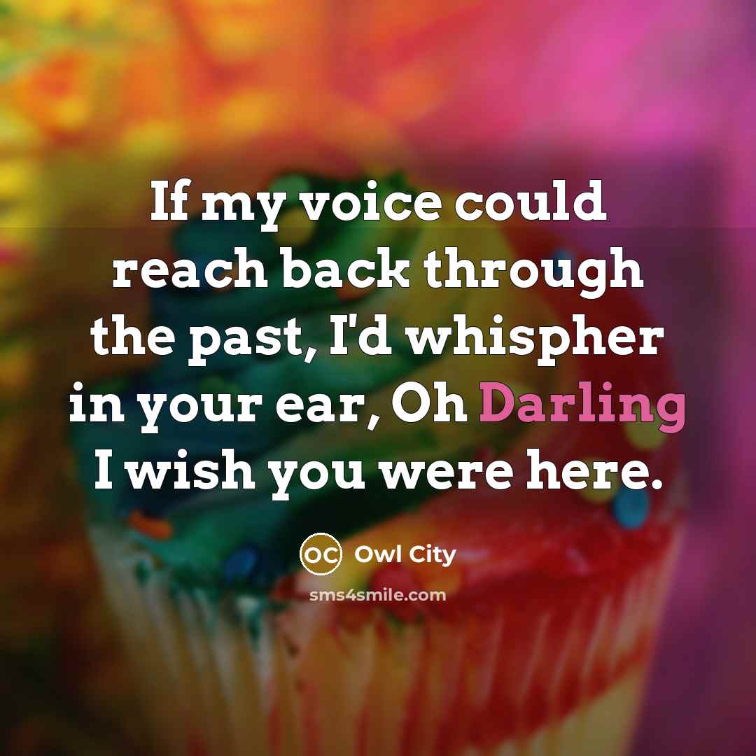 “If my voice could reach back through the past, I'd…” quote by Owl City