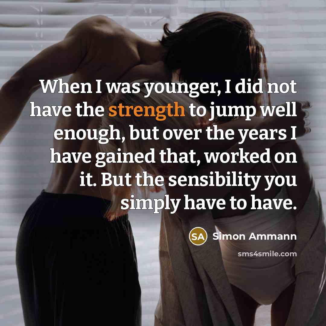 “When I was younger, I did not have the strength…” quote by Simon Ammann