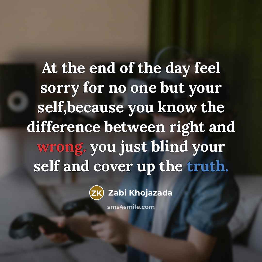 “At the end of the day feel sorry for no…” quote by Zabi Khojazada
