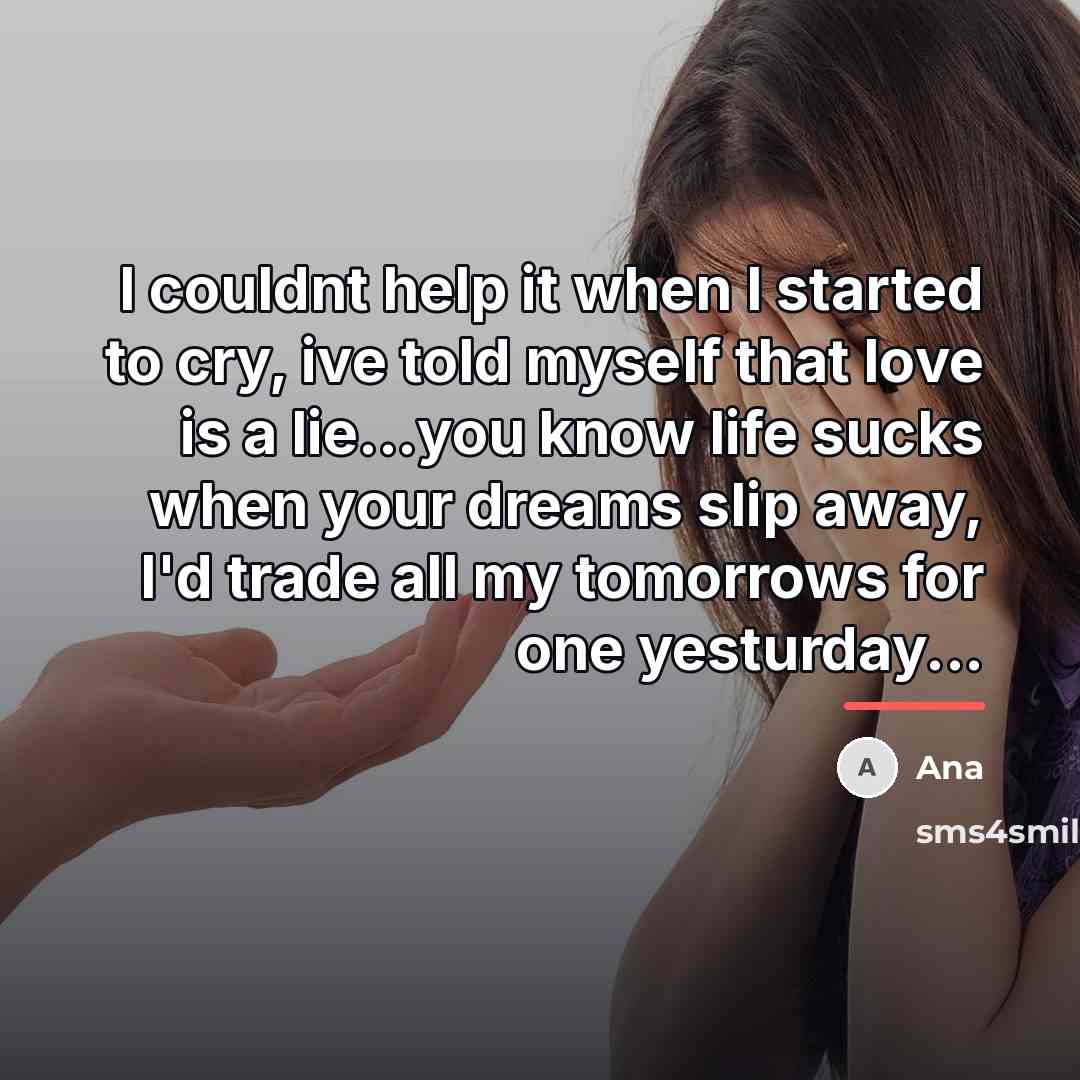 “I couldnt help it when I started to cry, ive…” quote by Ana