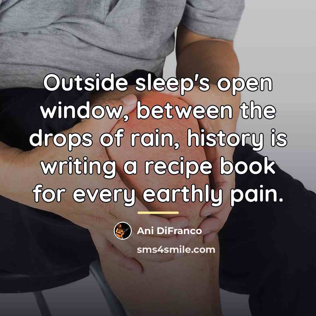“Outside sleep's open window, between the drops of rain, history…” quote by Ani DiFranco