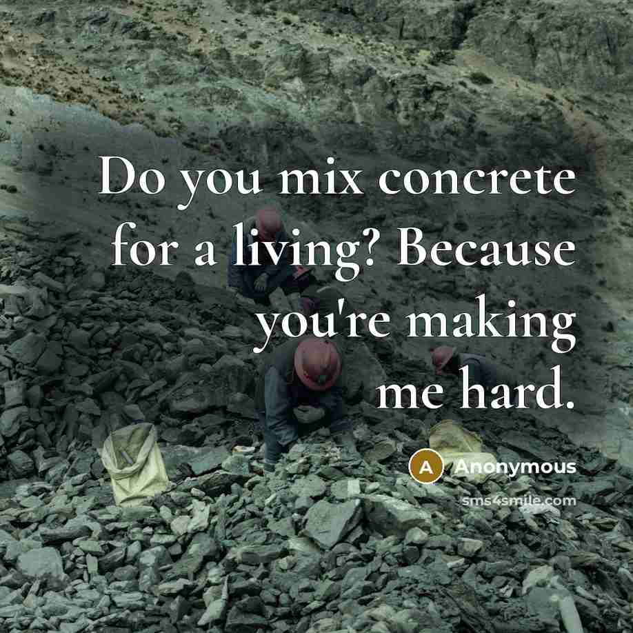 “Do you mix concrete for a living? Because you're making me hard.” quote by Anonymous