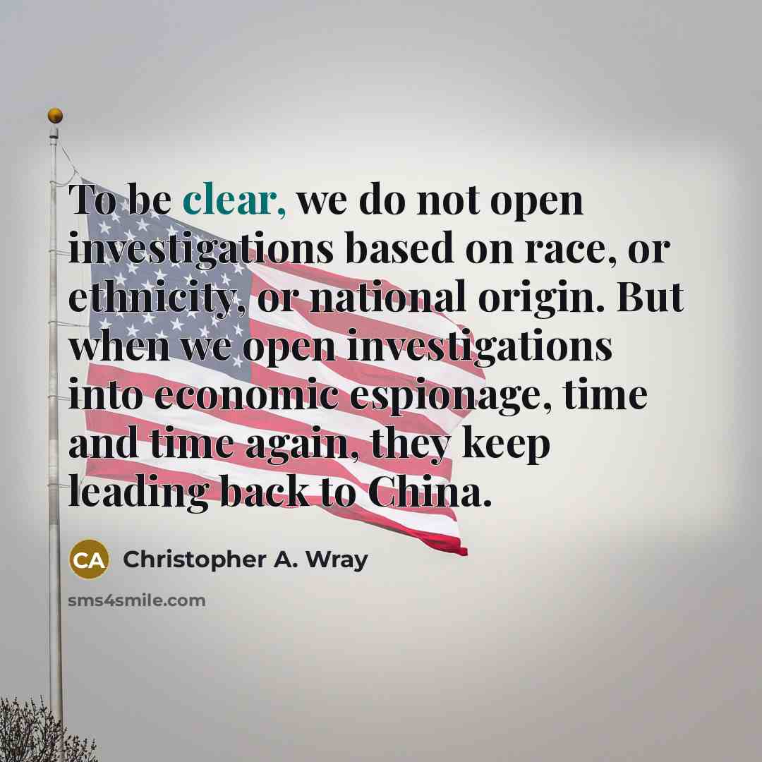“To be clear, we do not open investigations based on…” quote by Christopher A. Wray