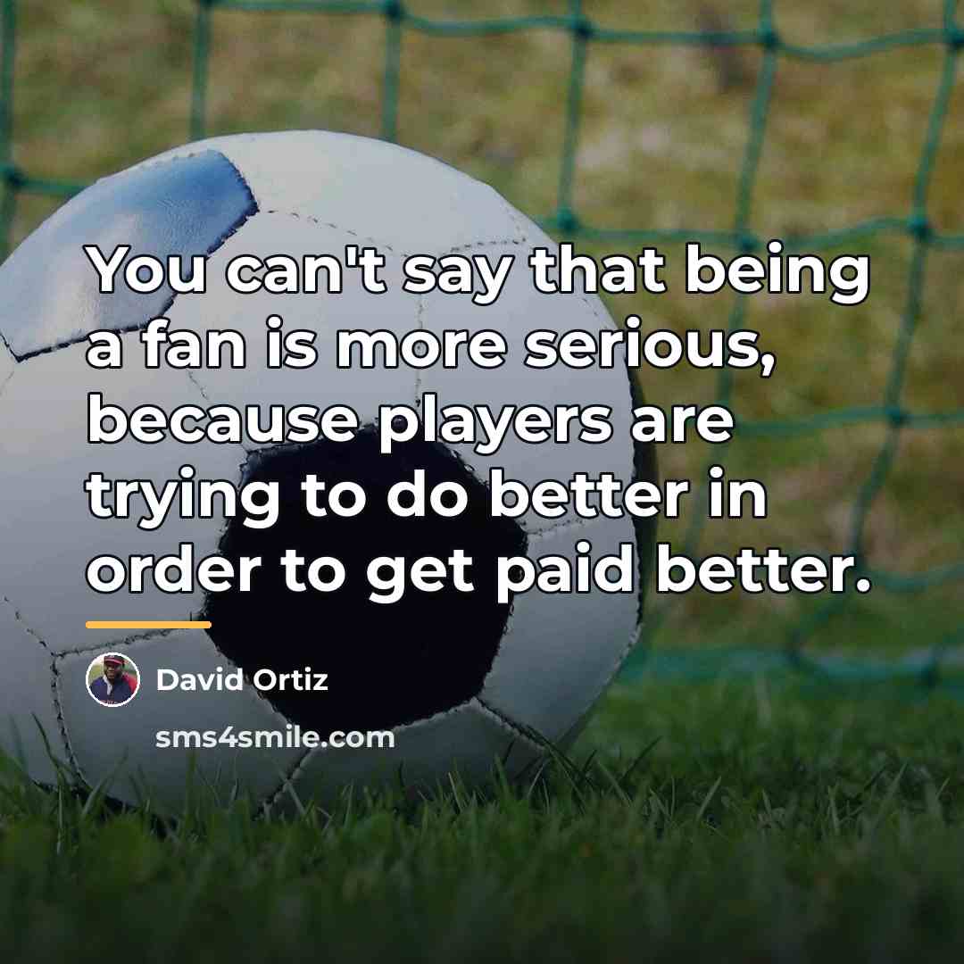 “You can't say that being a fan is more serious,…” quote by David Ortiz