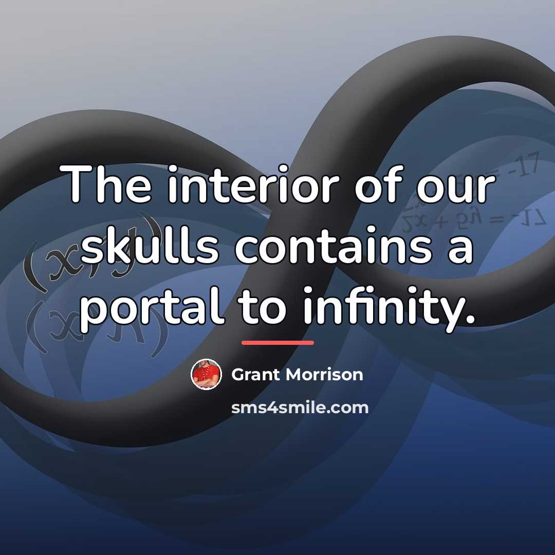 “The interior of our skulls contains a portal to infinity.…” quote by Grant Morrison