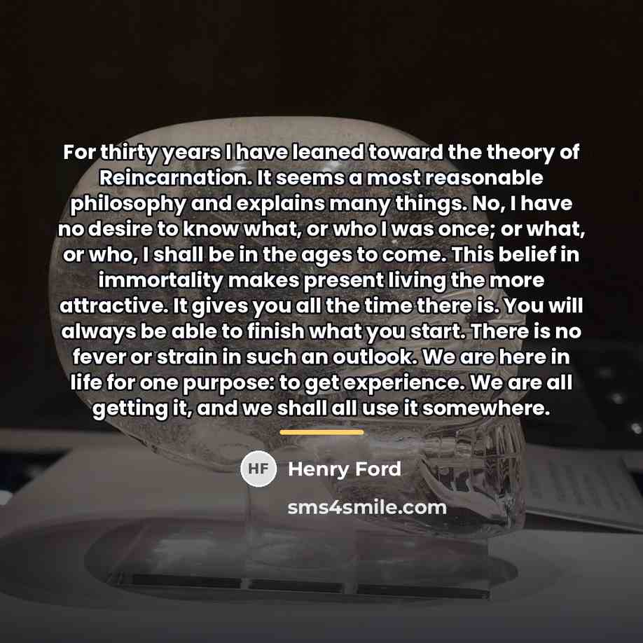 “For thirty years I have leaned toward the theory of…” quote by Henry Ford