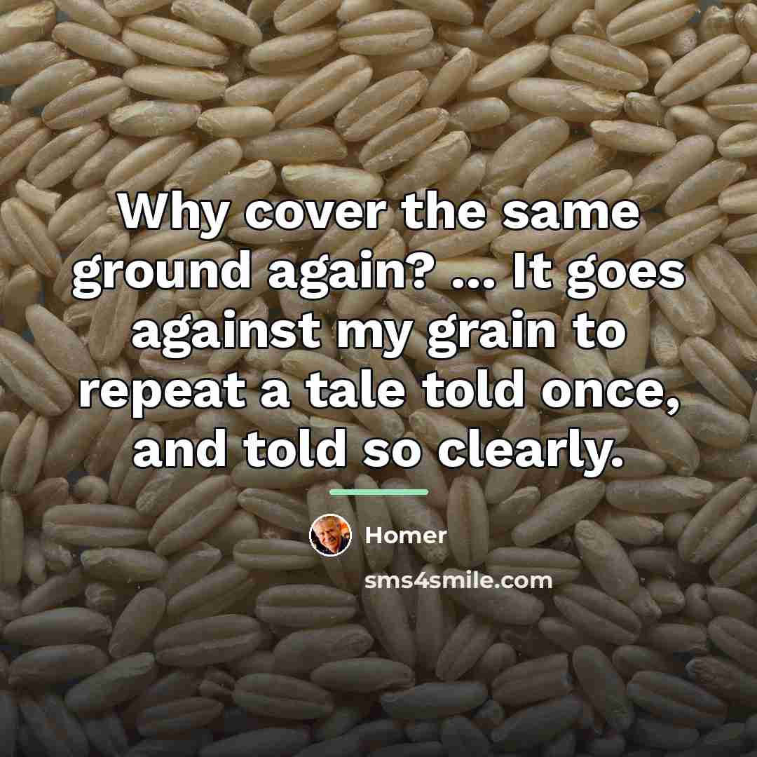 “Why cover the same ground again? ... It goes against…” quote by Homer