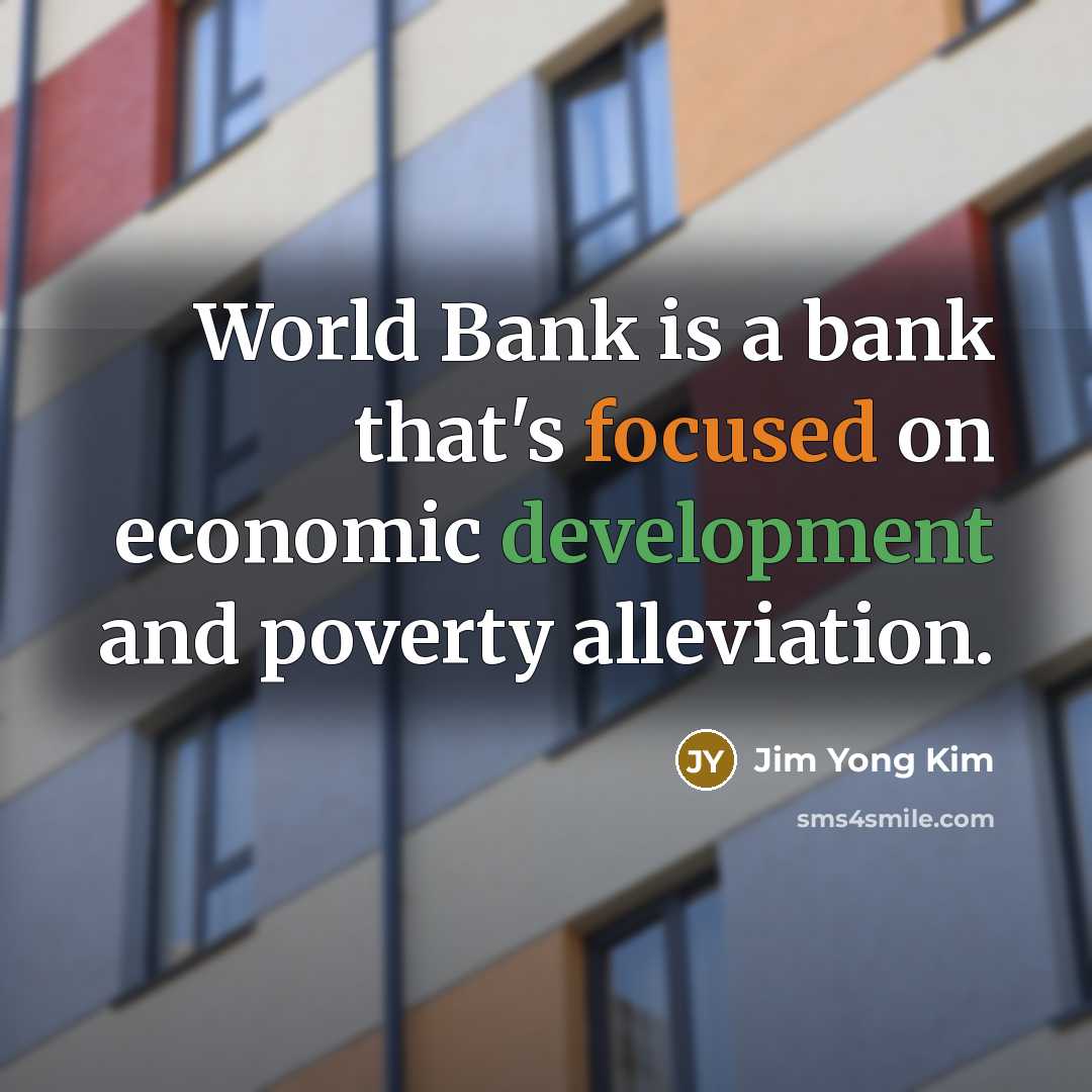 “World Bank is a bank that's focused on economic development…” quote by Jim Yong Kim