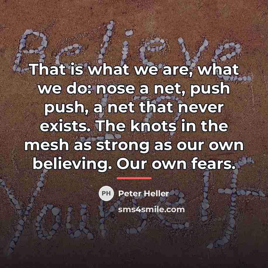 “That is what we are, what we do: nose a…” quote by Peter Heller