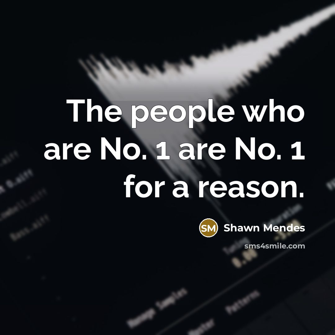 “The people who are No. 1 are No. 1 for…” quote by Shawn Mendes