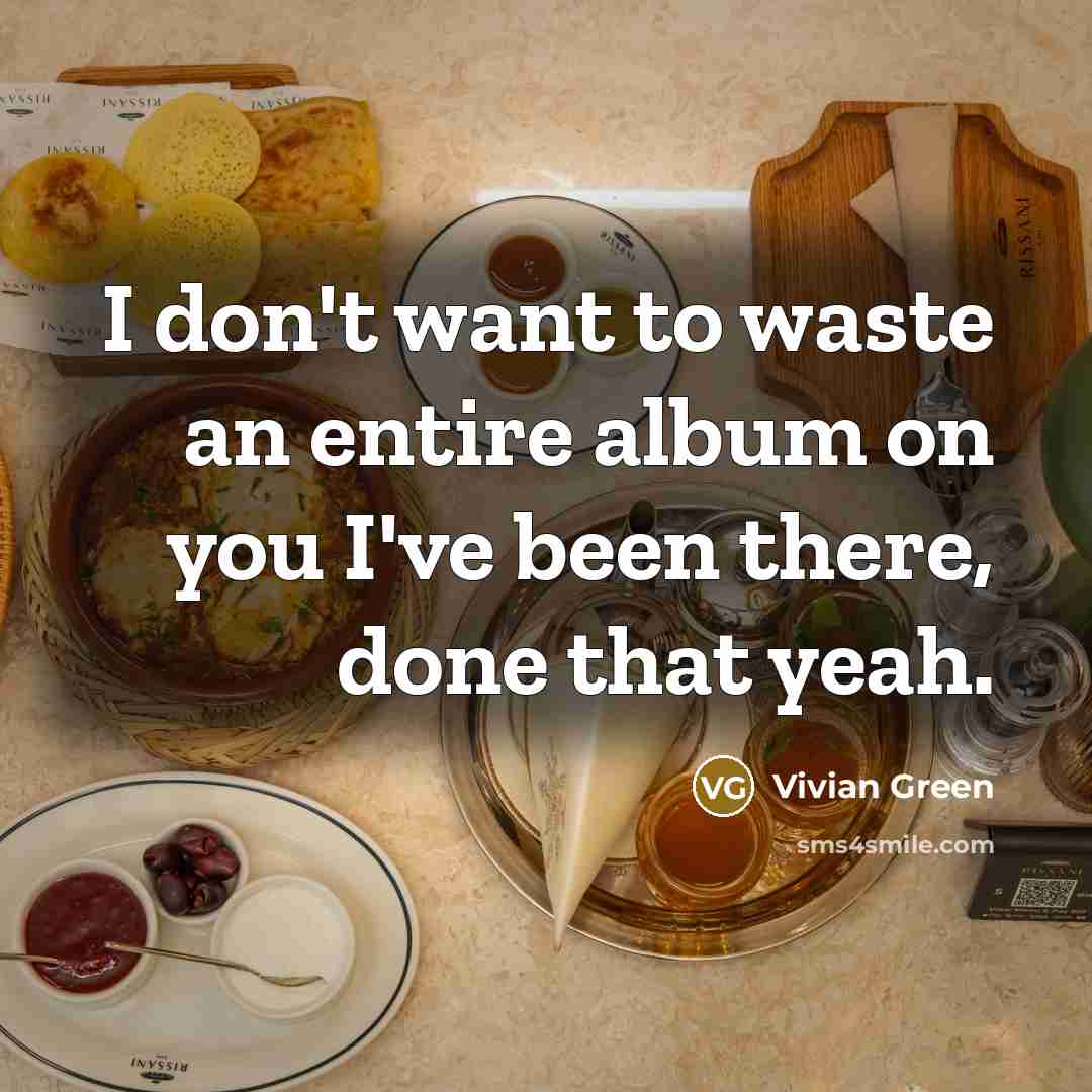 “I don't want to waste an entire album on you I've been there, done that yeah.” quote by Vivian Green
