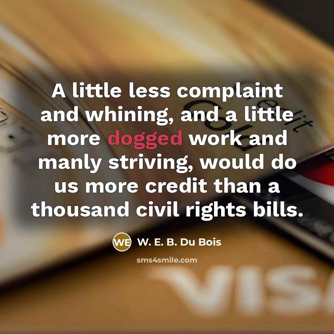 “A little less complaint and whining, and a little more…” quote by W. E. B. Du Bois