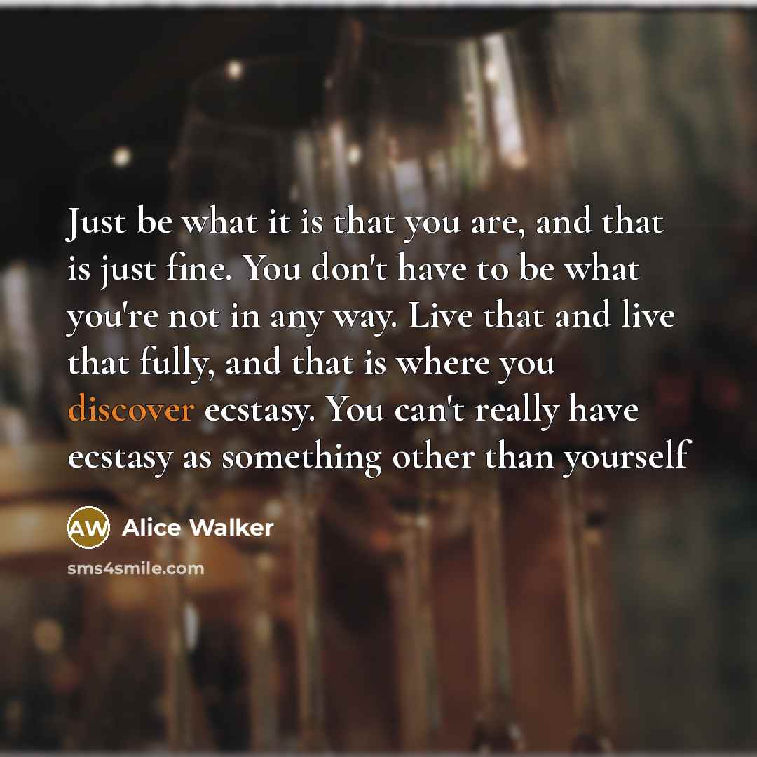 “Just be what it is that you are, and that…” quote by Alice Walker