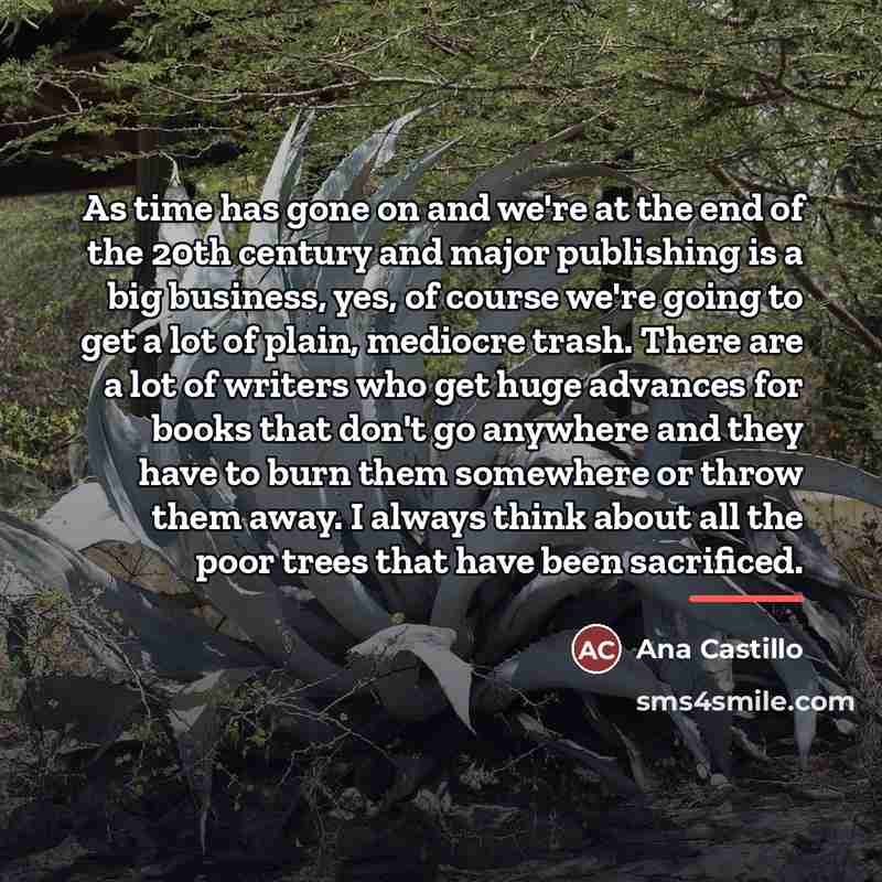 “As time has gone on and we're at the end…” quote by Ana Castillo