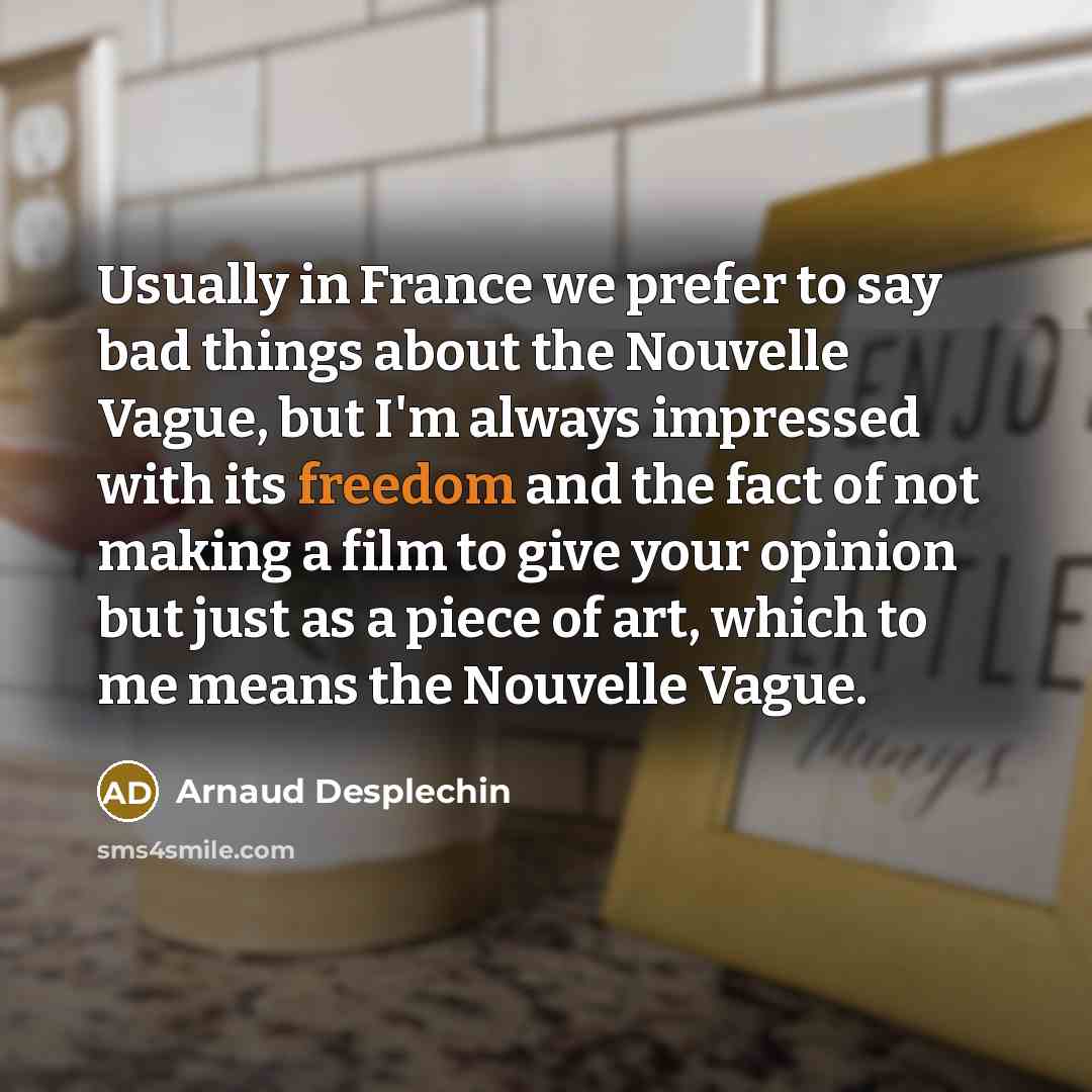 “Usually in France we prefer to say bad things about…” quote by Arnaud Desplechin