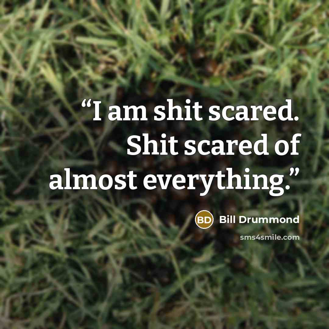 “I am shit scared. Shit scared of almost everything.” quote by Bill Drummond