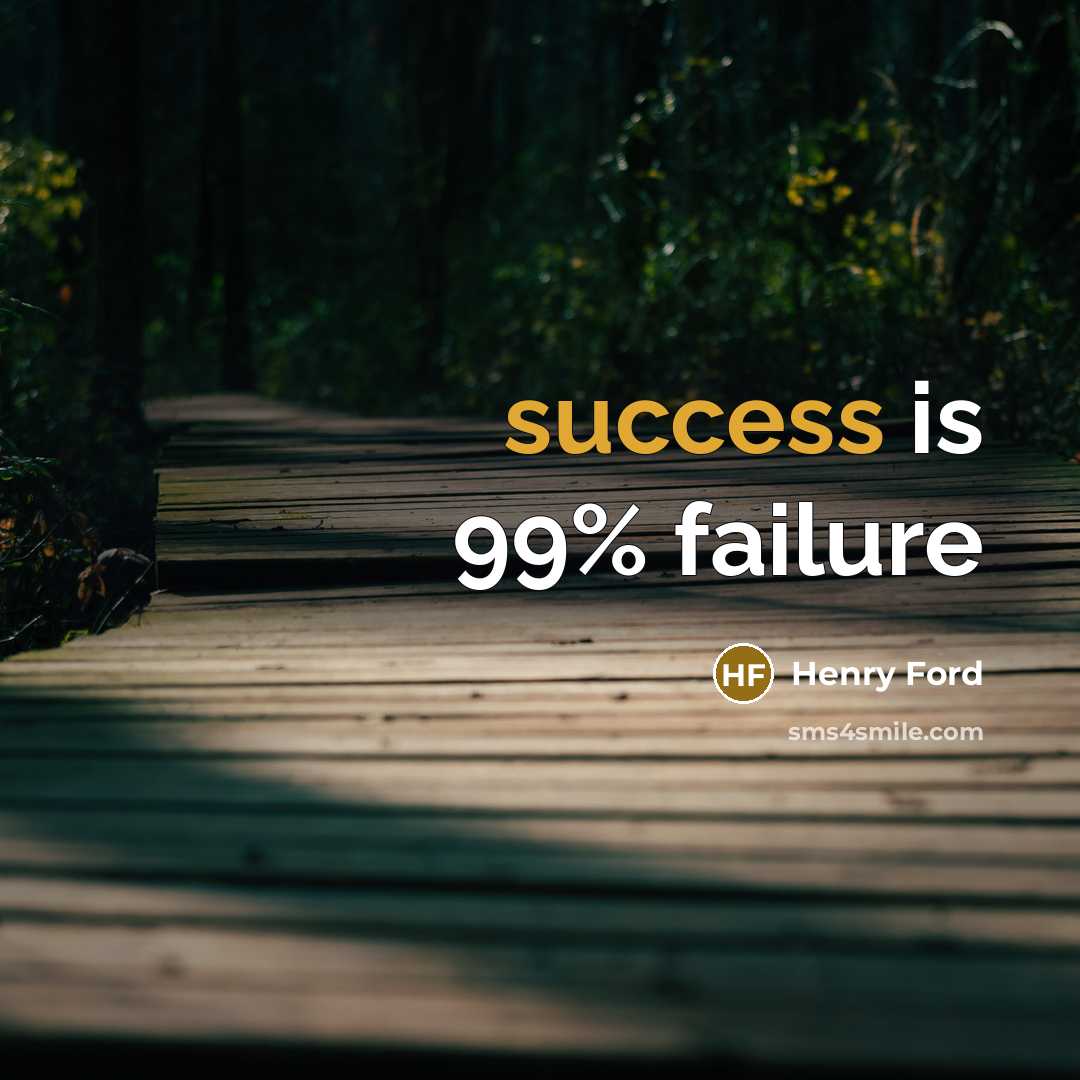 “success is 99% failure…” quote by Henry Ford