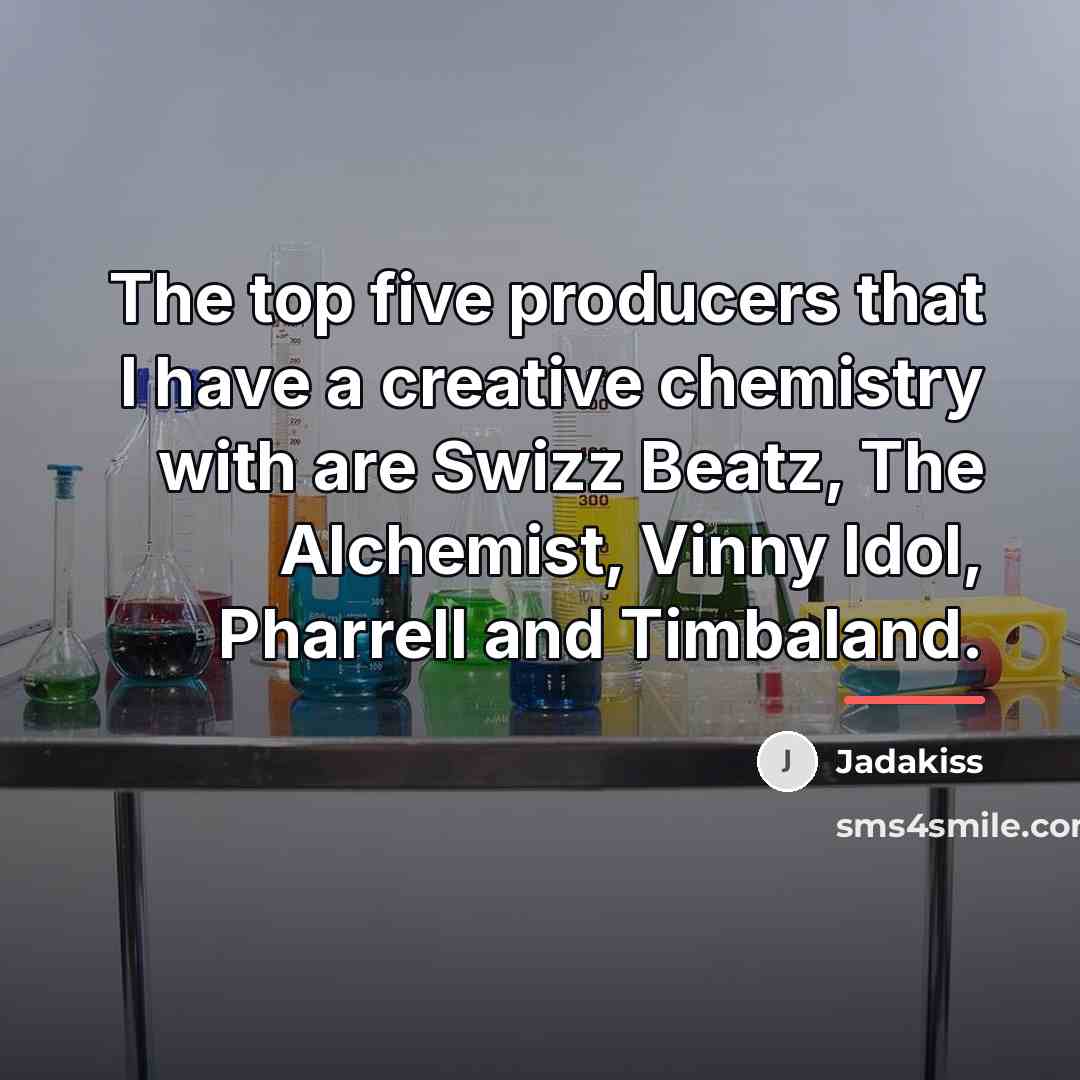 “The top five producers that I have a creative chemistry…” quote by Jadakiss