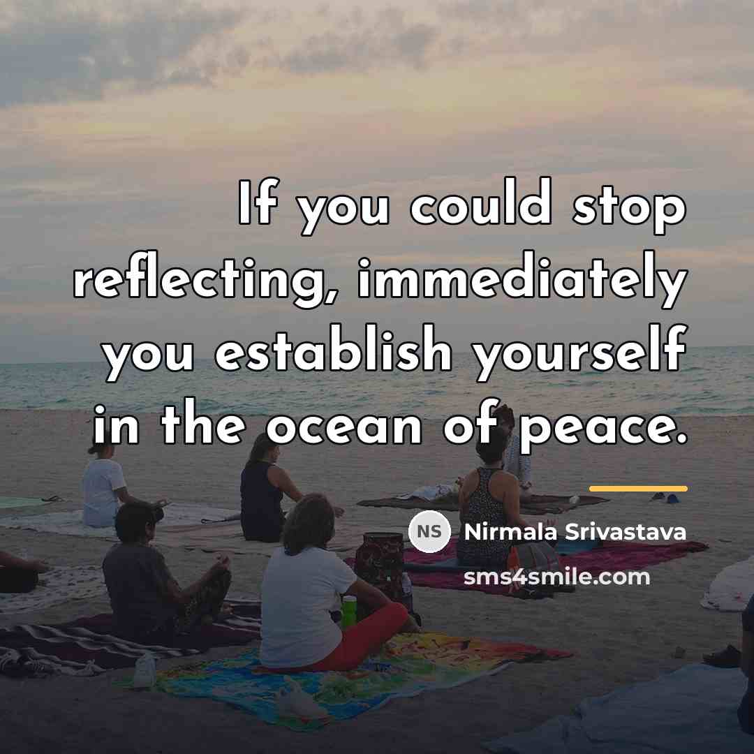 “If you could stop reflecting, immediately you establish yourself in…” quote by Nirmala Srivastava