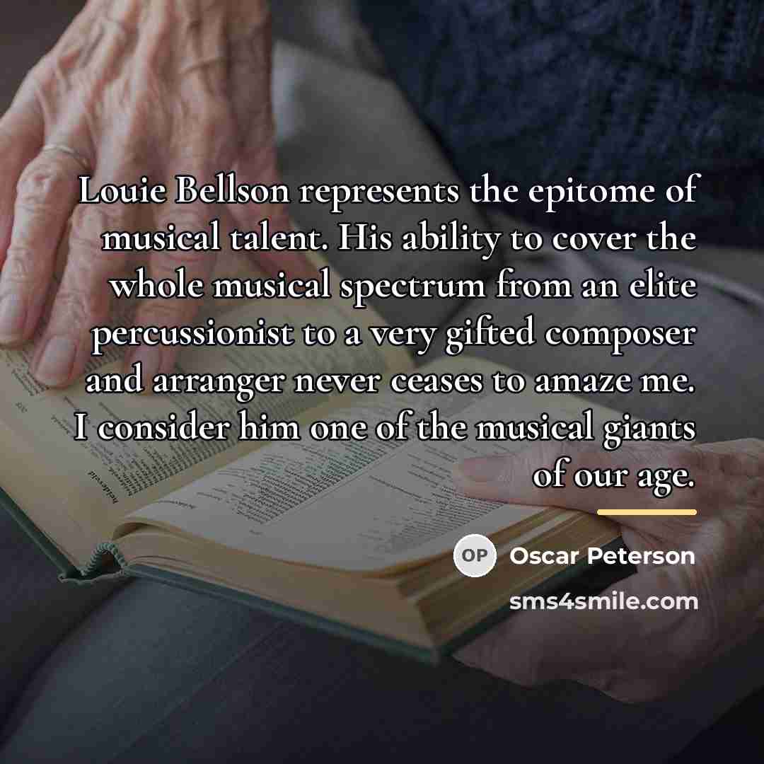 “Louie Bellson represents the epitome of musical talent. His ability…” quote by Oscar Peterson