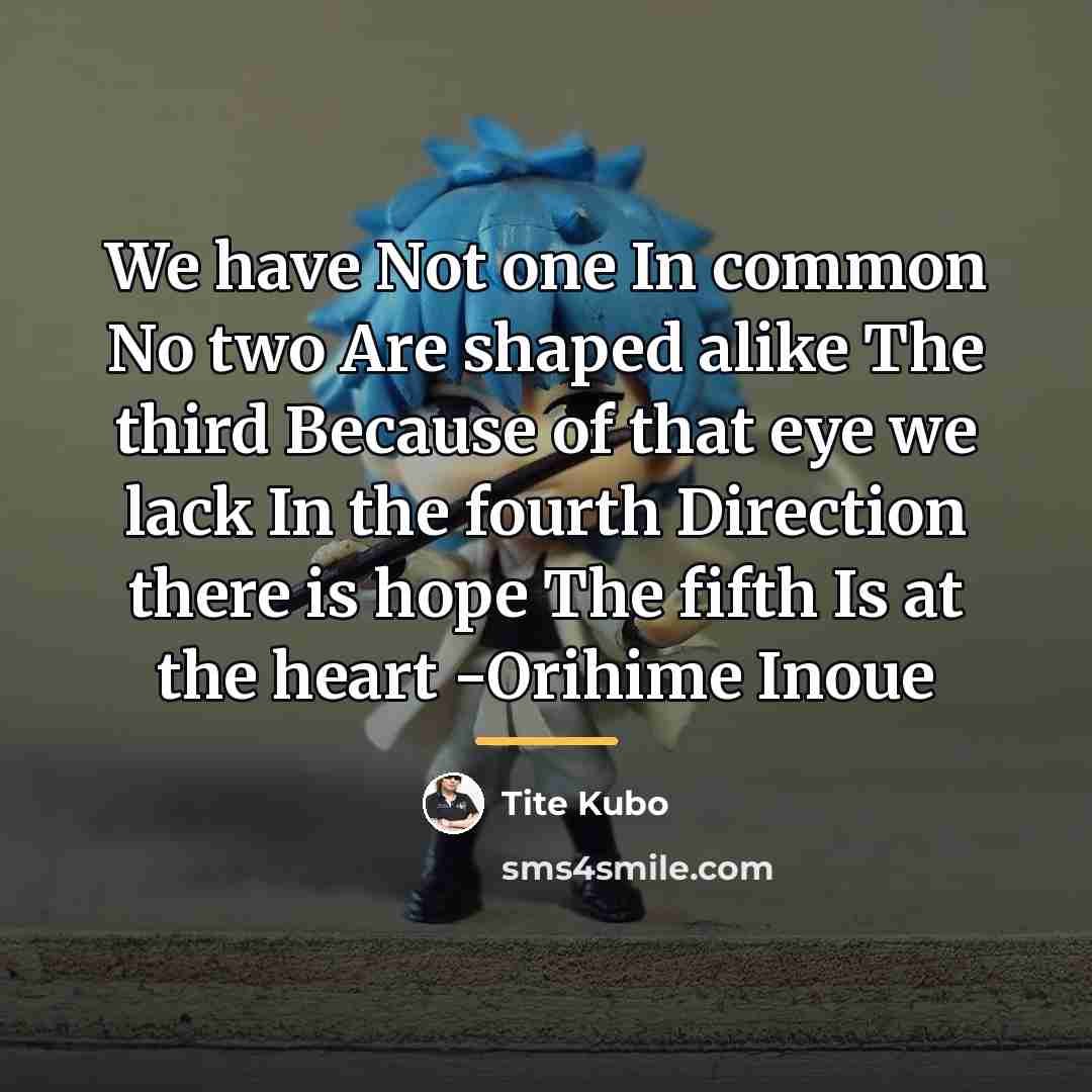 “We have Not one In common No two Are shaped…” quote by Tite Kubo