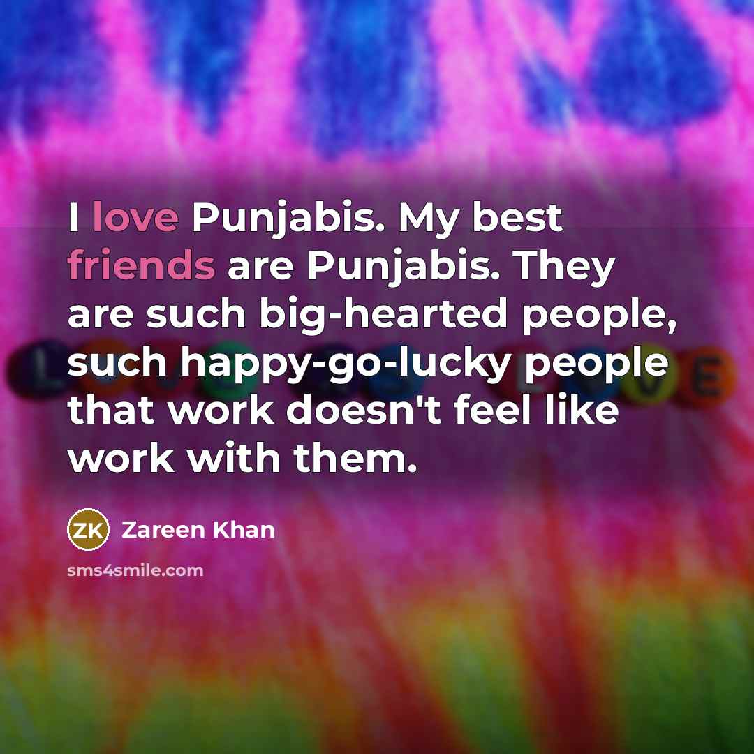 “I love Punjabis. My best friends are Punjabis. They are…” quote by Zareen Khan