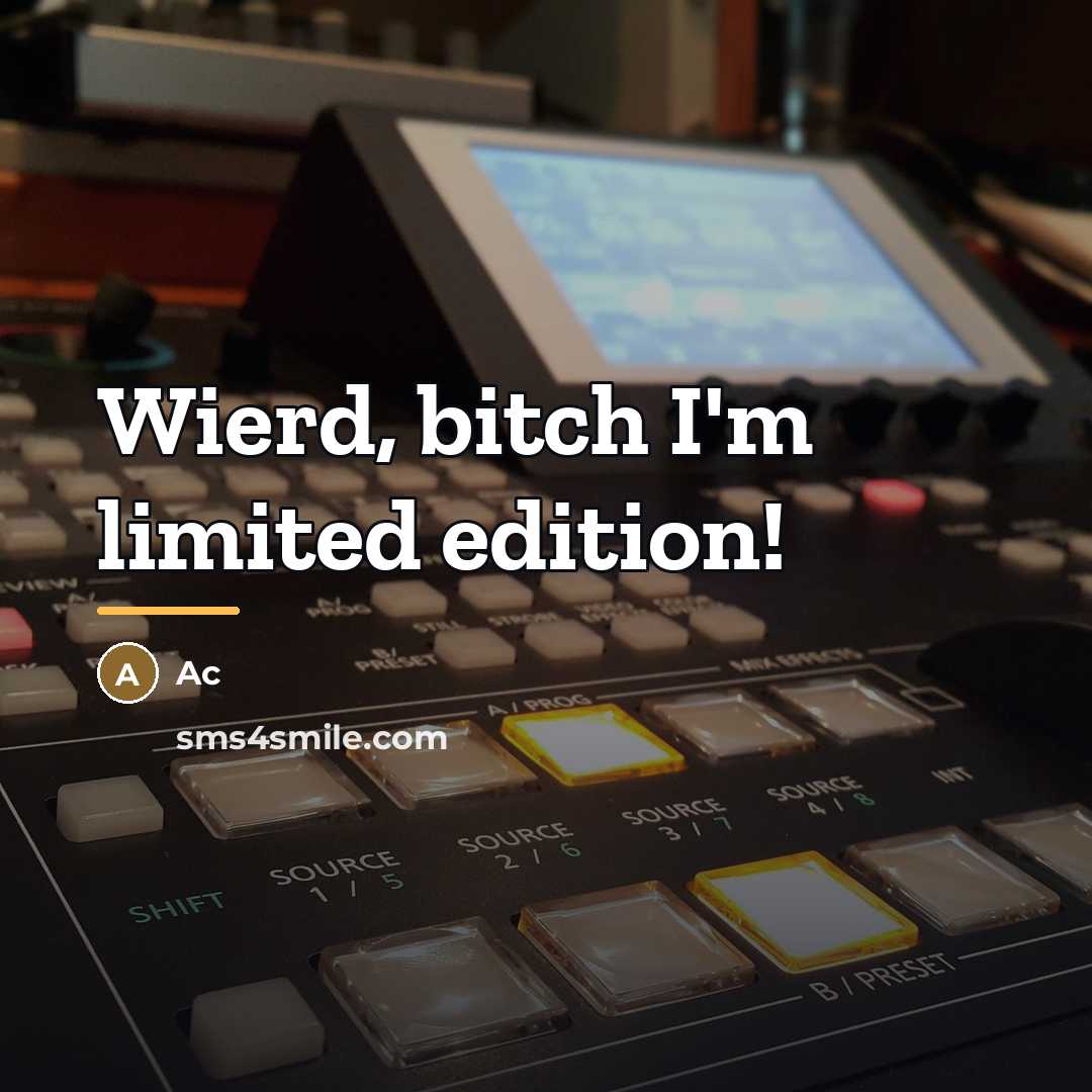 “Wierd, bitch I'm limited edition!…” quote by Ac