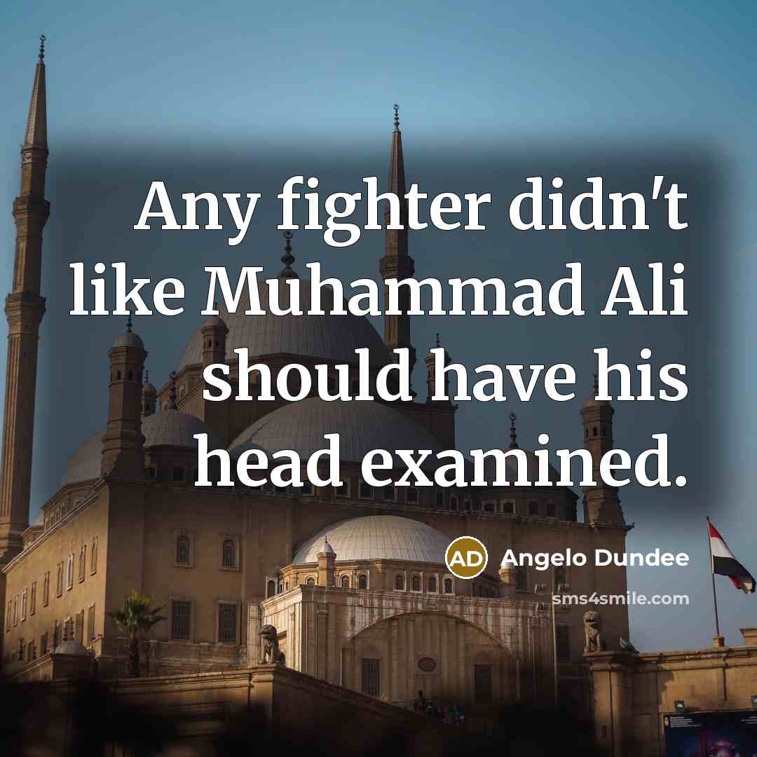 “Any fighter didn't like Muhammad Ali should have his head…” quote by Angelo Dundee