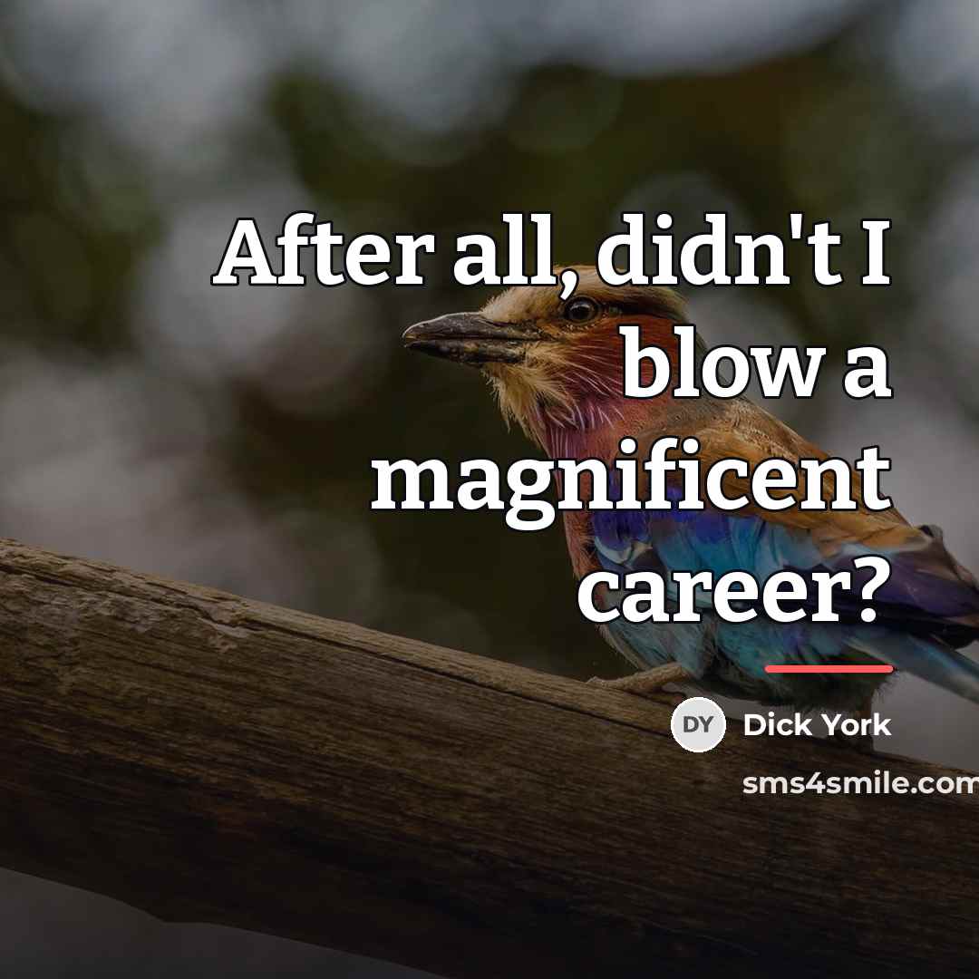 “After all, didn't I blow a magnificent career?…” quote by Dick York