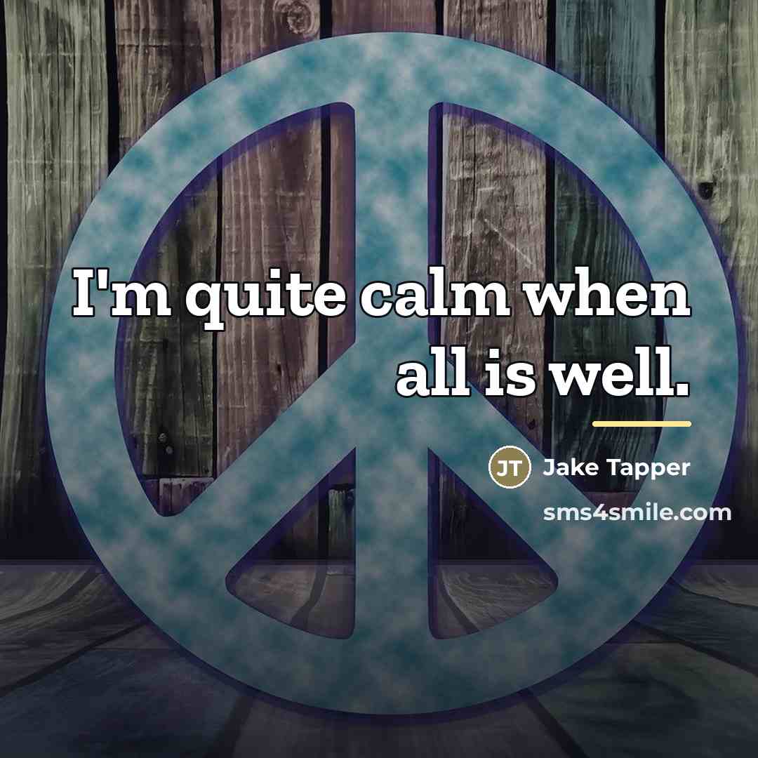 “I'm quite calm when all is well.…” quote by Jake Tapper