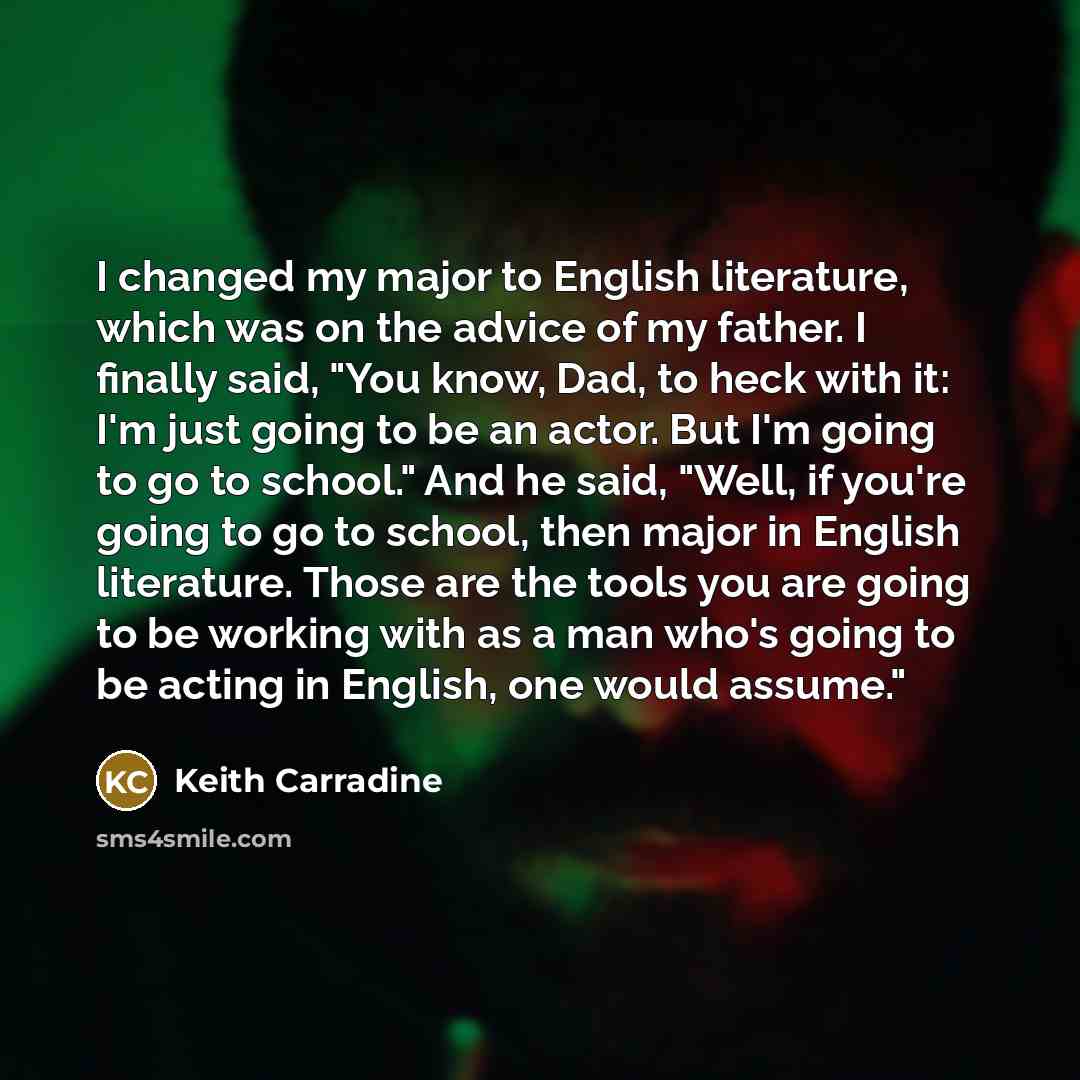 “I changed my major to English literature, which was on…” quote by Keith Carradine